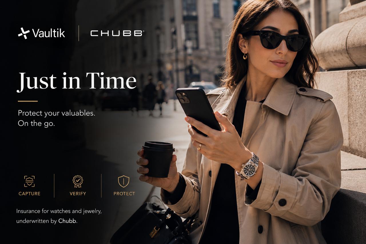 Vaultik and Chubb collaboration — insurance for watches and jewellery